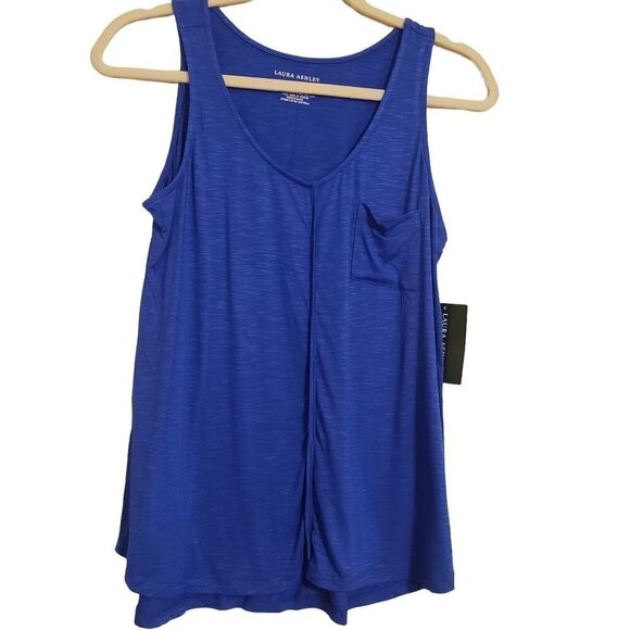Laura Ashley High low tank brisk blue Size M  NWT - Picture 1 of 7